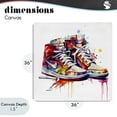 thumbnail image 4 of Stupell Industries Contemporary Sneakers with Watercolor Drip Canvas Art, 36 x 36, by Creative Studio, 4 of 8