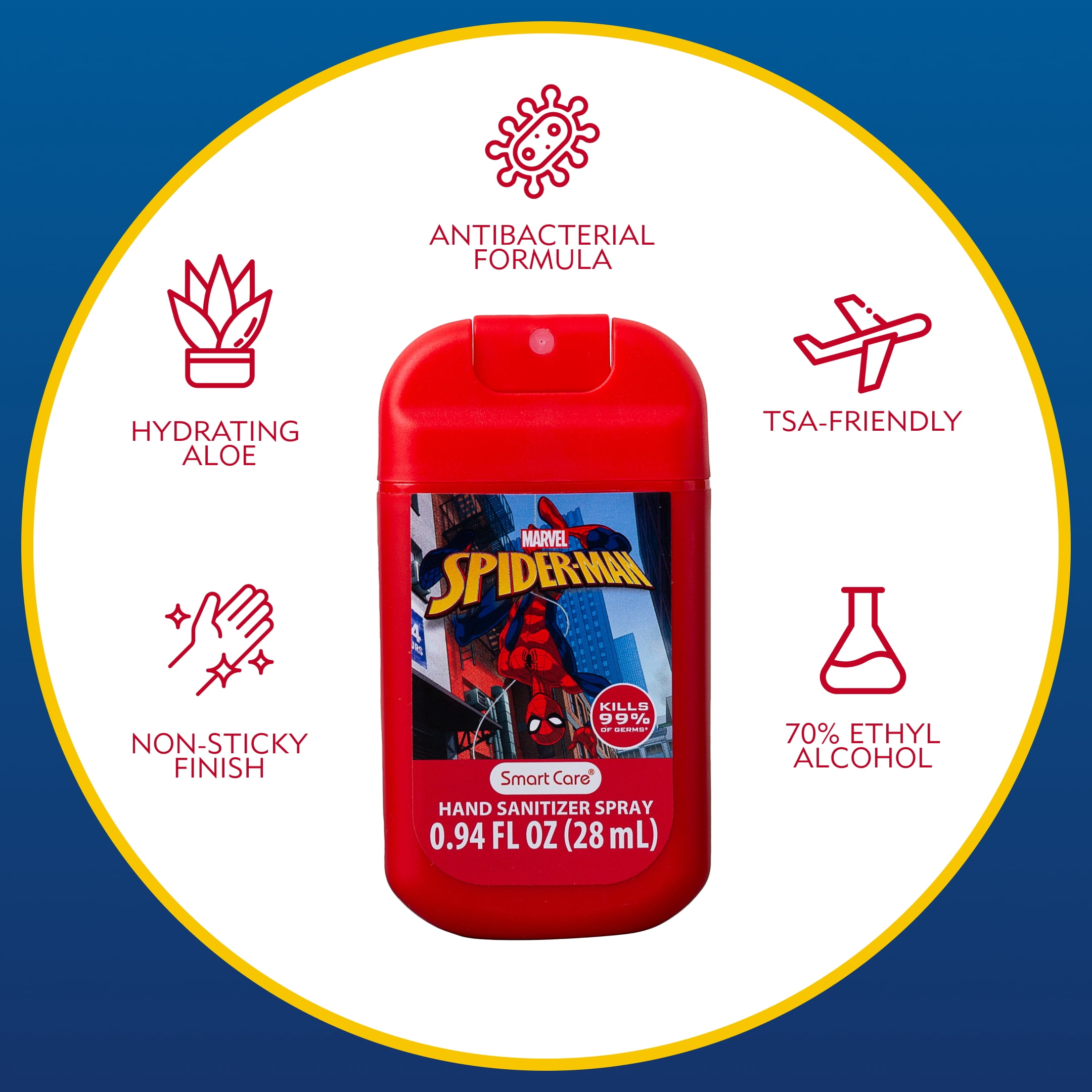 Smart Care Spider-Man Hand Sanitizer Spray for Children, 3 Pack