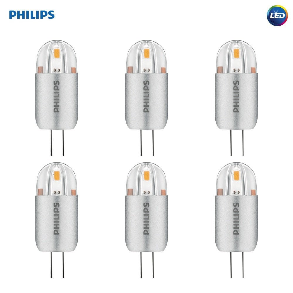 Seminarie Stapel robot Philips LED T3 Capsule Non-Dimmable 12-Volt Accent Light Bulb: 105-Lumen,  3000-Kelvin, 1.2-Watt 10-Watt Equivalent, G4 Base, Bright White, 6-Pack -  Walmart.com