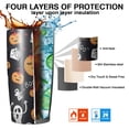 thumbnail image 7 of 20oz Tumblers Halloween Ghost Pumpkin Medley Pattern Stainless Steel Vacuum Insulated Double Wall Travel Tumbler Cups Mug with Lid and Straw,Cleaning Brush for Cold & Hot Drinks, 7 of 7
