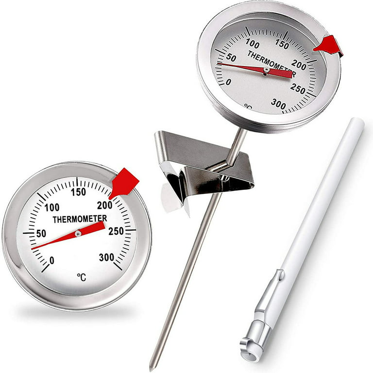 Stainless Steel Frying Pan Thermometer Sugar Oil Thermometer With Fixed  Clip 