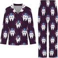 thumbnail image 4 of Top-kevin Women's Pajama Sets Tooth Crown Long Sleeve Lounge Sets Pjs Sleepwear with Pockets, 4 of 12