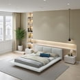 thumbnail image 6 of Benjara Platform Style California King Size Bed with Leatherette Headboard-White, 6 of 6