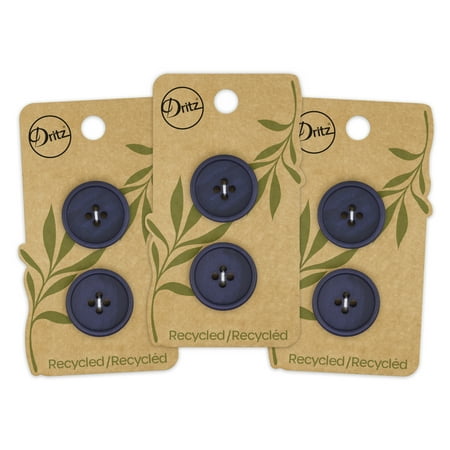 UPC: 0072879308310 | Dritz Recycled Paper Round Button 23mm Dark Blue 3 Pack (6 Count)