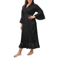 thumbnail image 5 of DYMADE Women's Plus Size Satin Lingerie Robe Kimono Nightgown Long Sleeve Sleepwear Nightdress, 5 of 5