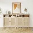 thumbnail image 1 of Set of 2 Rattan Buffet Cabinet, Kitchen Sideboard Cabinet with Storage, Accent Coffee Bar Cabinet, Modern Console Table for Kitchen Dining Room Entryway Living Room, 1 of 9