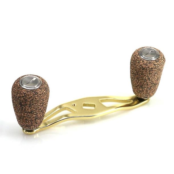 Mango de carrete, reemplazo de mango de carrete de pesca Baitcasting con perilla de madera con marco de carbono