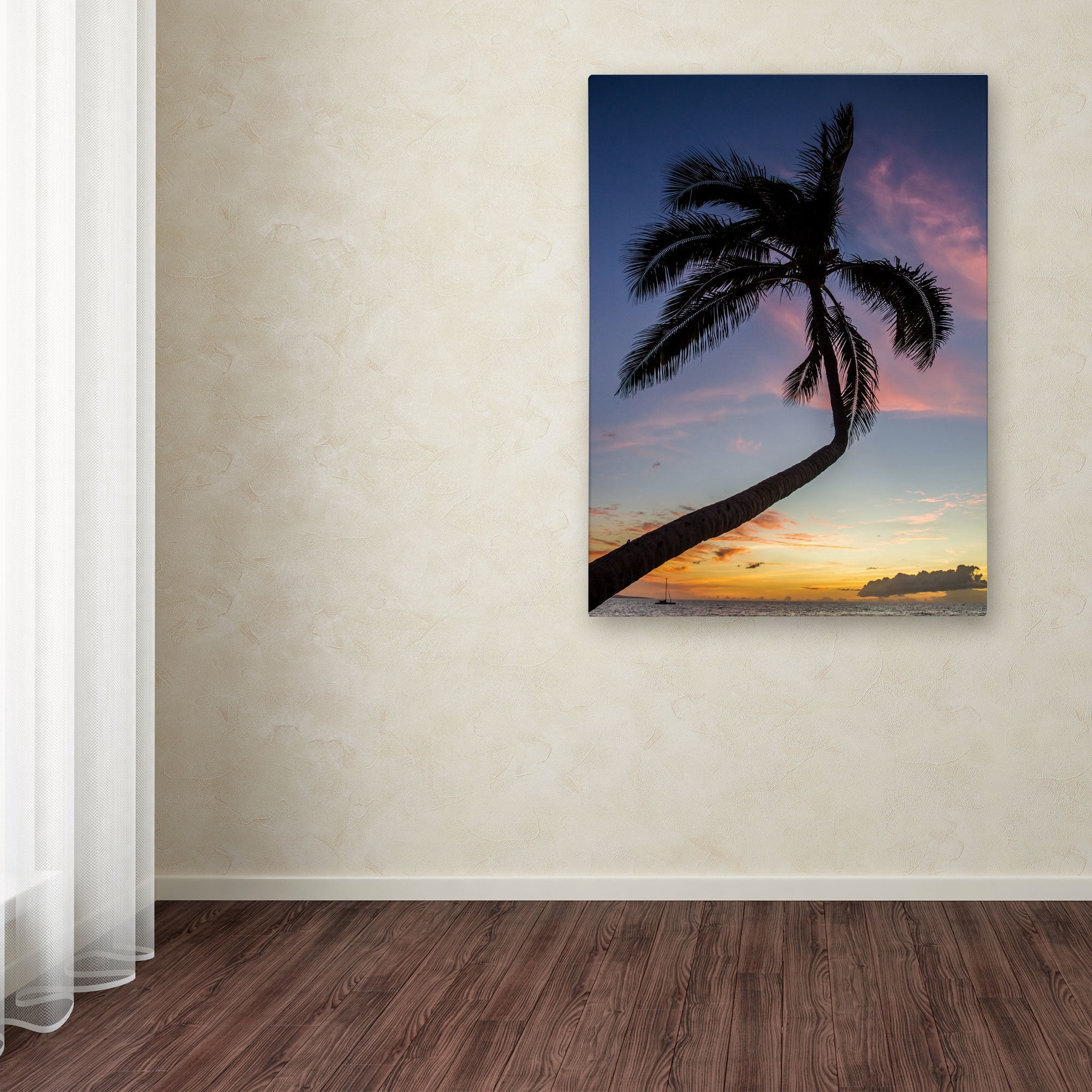Trademark Fine Art "Sunset Palm" Canvas Art by Pierre Leclerc