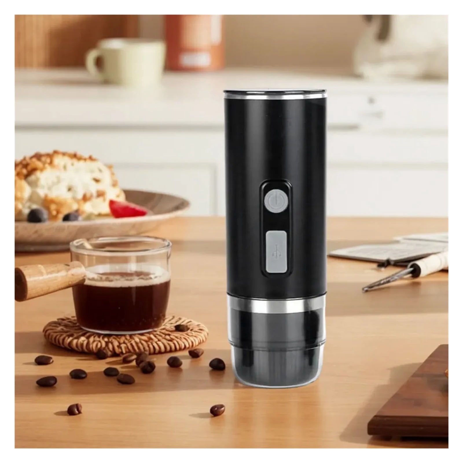 3-in-1 Portable Italian Espresso Machine Fast Char Electric Coffee Pot Fit For Capsule/Powder For Camping ,Portable