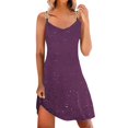 thumbnail image 1 of Prolriy Robes de Cocktail pour Femmes, Robe à Bretelles en Diamant Chaude pour Femmes Robes de Bal 2025 Robes pour Femmes Violet m, 1 of 6