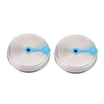 thumbnail image 7 of Uxcell 2 Pcs Stainless Steel Wide Mouth Jar Lids with Straw Hole for Mason Bottle Jar Caps Blue, 7 of 7