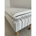 thumbnail image 3 of SEAT4U Neutral Linen with Gray Ticking Fabric Upholstered Pillowtop 48" Rovigo Ottoman Bench, 3 of 6