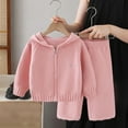 thumbnail image 2 of DHFJKG Child Toddler Girls Knit Sweater Outfits Casual Solid Color Long Sleeve Fall Winter Clothes Warm Soft Comfortable Two Piece Set Girls Outfits Trendy Lovely Teen 7-8 Years, 2 of 4