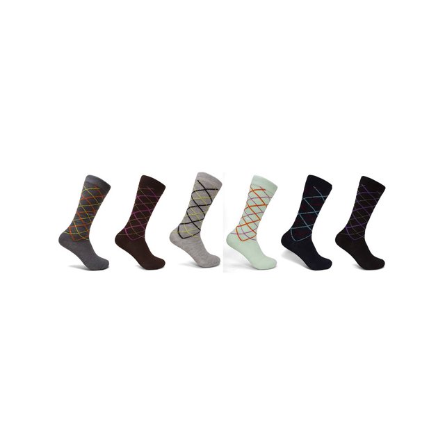Gravity Threads Women's Chic Unique Assortment Socks 6 Pack, Argyle Thread
