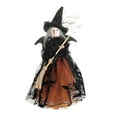 thumbnail image 2 of Dserhfy Halloween Witch Doll with Broom Small Witch Figurine with Gauze Skirt Spooky Table Centerpiece for Home Bedroom Desktop Decor, 2 of 8