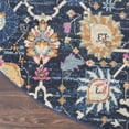 thumbnail image 3 of 8' Navy Blue Round Floral Power Loom Area Rug, 3 of 5