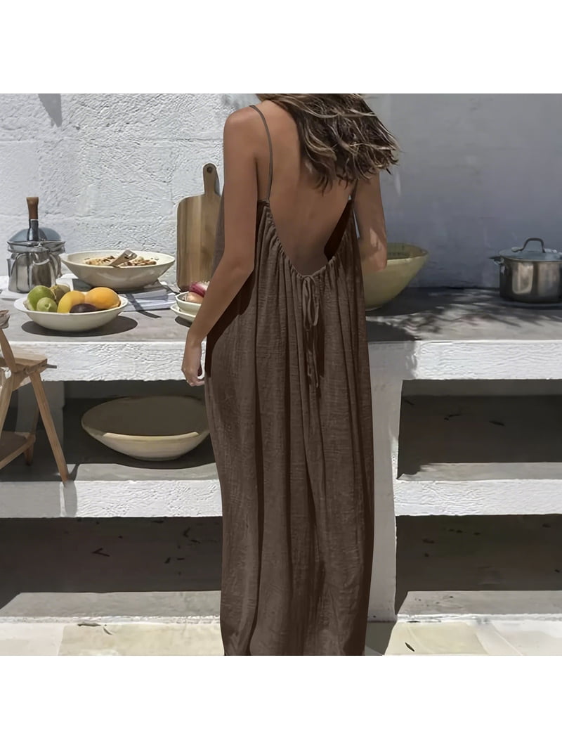 open back dress flowy Open Back Backless Floaty Dress Flowy Open Back Dresses La Lune Low Back Maxi Dress Cream