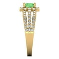 thumbnail image 3 of 1.76ct round cut green Zircon 14k yellow gold halo Bridal Wedding Engagement Promise Anniversary Ring for Women size 4.25, 3 of 7