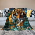 thumbnail image 2 of Awypu  Moonlight Tiger Blanket for Bed,Throw Blanket for Women, Men &amp; Kids - Super Soft Plush Tiger Blanket Throw Blanket Animal Blanket - King Size Blanket, 2 of 6
