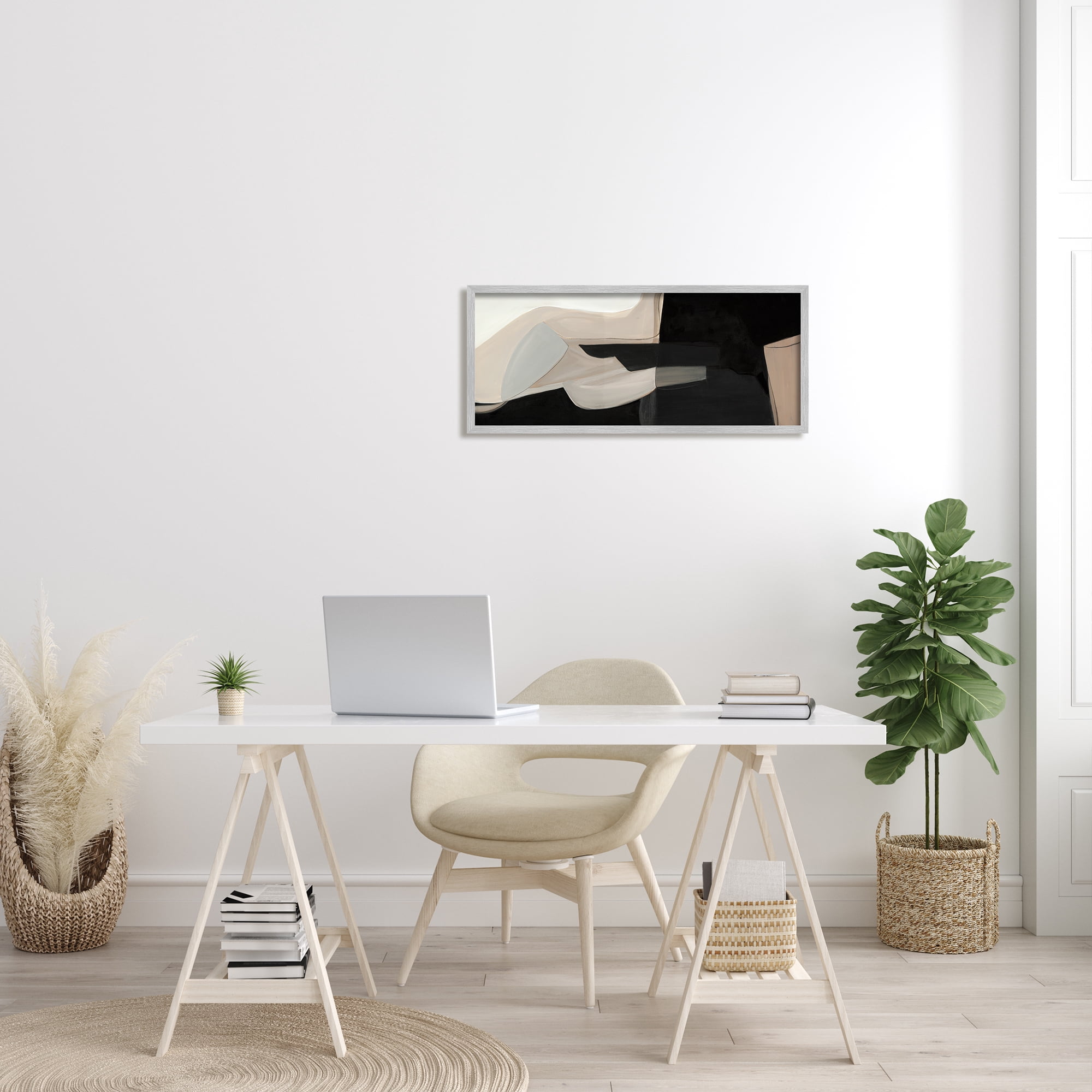Stupell Industries Distorted Desert Shapes Dark Bold Abstract Arrangement, 13 x 30, Designed by Kippi Leonard