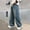 #71-Blue, variant on Boys Wide Leg Denim Pants with Pockets, Seam Detail Stretchy Durable Loose Fit Solid Color Baggy Trousers for Street Style Blue Size 7-8
