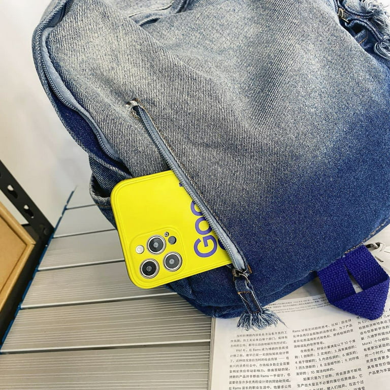 Y2k Denim Backpack Aesthetic Backpack Y2k Bag Vintage Cute 