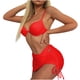 thumbnail image 4 of Traje de tres piezas Mujer Vendaje Sólido Sexy Bikini Push-Up Acolchado Traje de baño Traje de baño Conjunto de ropa de playa Fridja  nalpqowj50875, 4 of 9