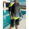 thumbnail image 5 of Conjunto deportivo de camiseta y pantalones cortos con estampado digital 3D para hombre de verano de Europa y Estados Unidos, 5 of 5
