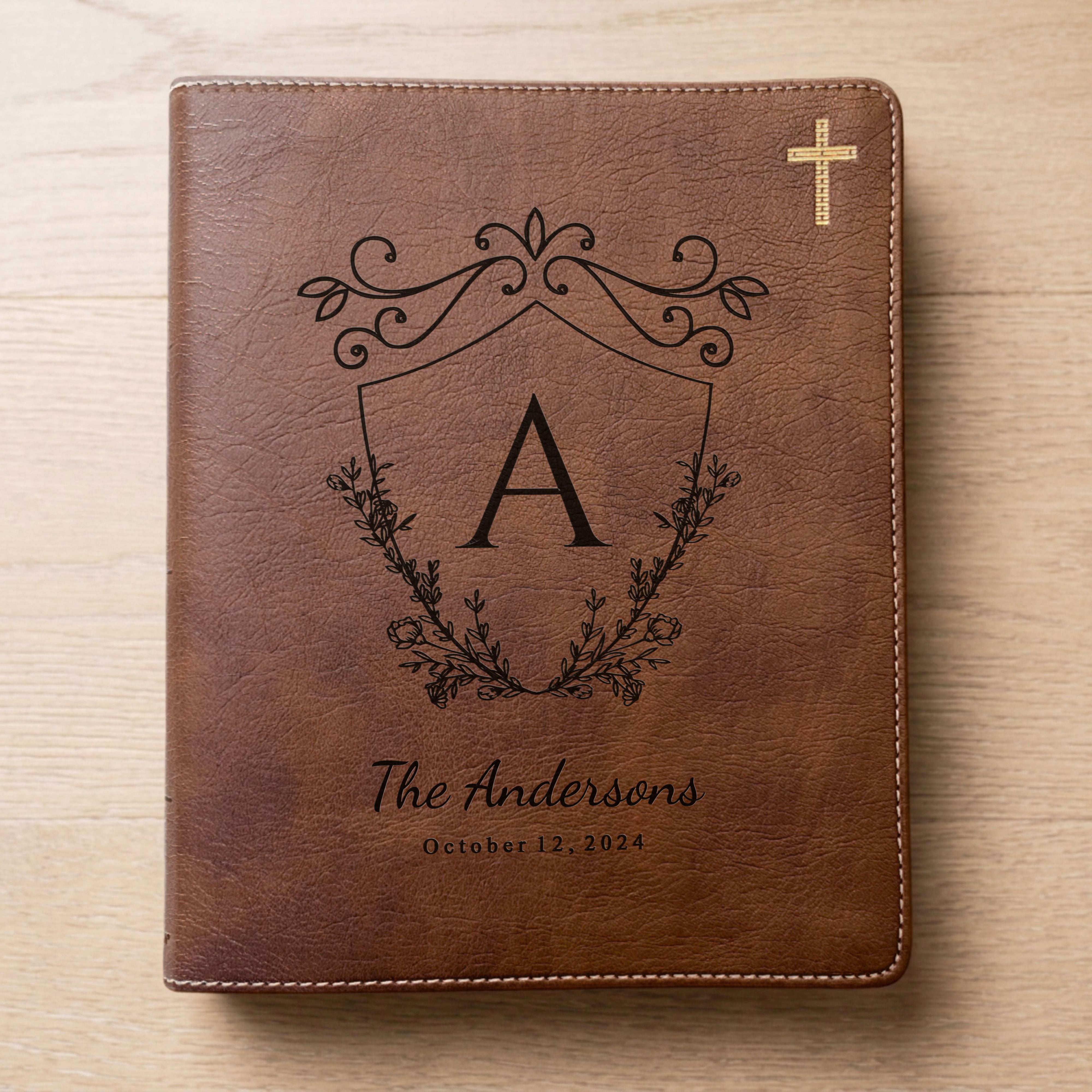 Personalized NIV Red Letter Family Bible, Wide Margin Journaling Edition with Tabs & Highlighters, Christian Gift for Couples or Families