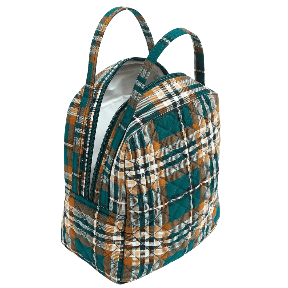 Vera Bradley Lunch Bunch Bag Orchard Plaid Cotton Lightweight