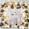 thumbnail image 1 of 120 Pieces Balloon Arch Kit Black and Gold Confetti Latex Balloons, Gold Black White Birthday Balloons for Wedding, Retirement, Baby Shower, Halloween, 1 of 5