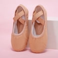 thumbnail image 7 of jianru Ballet Shoes for Girls Elastic Straps Non Slip Soft Sole Solid Color Canvas Professional Dance Shoes for Toddler Kids, 7 of 7