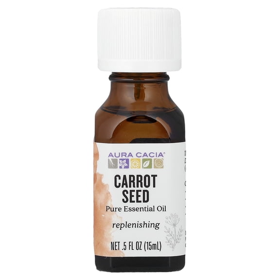 Aura Cacia, Pure Essential Oil, Carrot Seed, 0.5 fl oz (15 ml)