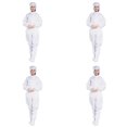 thumbnail image 1 of 4 piezas, reutilizables, a prueba de polvo, ropa protectora de seguridad, traje de aismiento, vestido de trabajo con capucha, tobillos, muñecas y ci kusrkot Trajes de overoles, 1 of 7