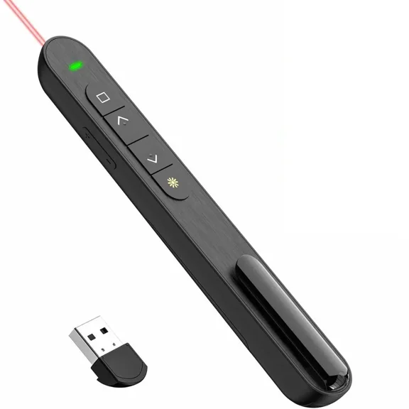Presentation Clicker for PowerPoint, RF 2.4GHz USB Wireless Presenter Remote with Volume Control, PowerPoint Clicker Slide Advancer for Mac, Windows, Laptop, Keynote