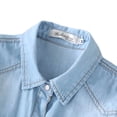 thumbnail image 6 of ITSAME Women's Jean Coat Long Sleeve Turndown Collar Casual Fashion Denim Jacket with Pockets Light Blue Size L, 6 of 6