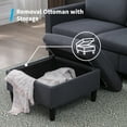 thumbnail image 5 of Mjkone 86" L-Shaped Sectional Sofa with Storage Ottoman, 3 Seat Couch with Reversible Chaise for Living Room/Office/Apartment, Dark Gray, 5 of 7