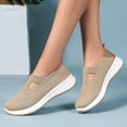 thumbnail image 4 of Pandaie Orthopedic Shoes for Women Wide Width Breathable Walking Slip on Sneakers Comfortable Arch Support Nurse Shoes Khaki Size 6.5, 4 of 9