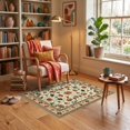 thumbnail image 3 of ODIKA 3'x5' Ultra-Soft Throw Mat, Orange Burnt Retro Swirl Abstract Border Decorative Creamy Wavy None Washable, Bare feet friendly, Easy Care Indoor rug for Bedside, Vanity, 3 of 7