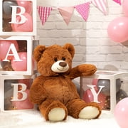 HollyHOME Giant Teddy Bear Big Plush Stuffed Animal Soft Cuddly Toy Gift for Girlfriend Kids Valentines Day 36 Inch Brown