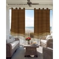 thumbnail image 4 of Ombre Waves Blackout Curtains, Light Blocking Print Window Curtains, Abstract Art Gradient Brown Modern Thermal Insulated Window Drapes for Living Room Kitchen Cafe 2 Panels, 104"W x 63"L, 4 of 9