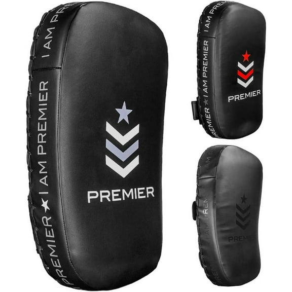 Revgear Premier Deluxe Thai Pads | Punching, Foot, Knee and Elbow Target |Training, Curved Kickboxing Kicking Strike Shield, Coaching Kick Boxing, MMA, Martial Arts (Sold as Pairs)