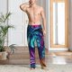 thumbnail image 2 of Fotbe Colorful Tropical Leaves Pantalones de Pijama para Hombre, Pantalones de Dormir, Pantalones de Casa con Cintura Ajustable y Bolsillos-Medium, 2 of 6