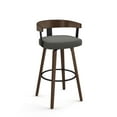 thumbnail image 1 of Amisco Cohen 30 in. Swivel Bar Stool - Charcoal Grey Polyester / Brown Wood, 1 of 10