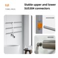 thumbnail image 5 of Toallero eléctrico con calefacción para el hogar, estante de almacenamiento de baño de acero inoxidable, secado de temperatura termostático inteligente para Hotel, 5 of 5