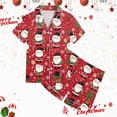 thumbnail image 4 of sdbrld Kids Girls Christmas Pajama, 2Pcs Soft Stretch Button Down Pjs Short Sleeve Sleepwear and Shorts Matching Set Sizes 4-5 Years, 4 of 5