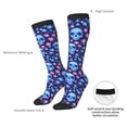 thumbnail image 3 of Daiia Sports Socks Blue Skull Flower Printed Novelty Crew Socks for Men Women Knee High Socks Cotton Socks Soft & Breathable Support Unisex Socks, 3 of 9