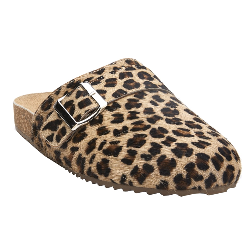 COCONUTS by Matisse Womens Zella Leopard Buckle Mules Flats Casual