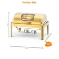 thumbnail image 2 of DSstyles Roll Top Chafing Dish Buffet Set Rectangular, 9QT Stainless Steel Catering Food Warmers with Glass Window for Wedding, Parties, Banquet, Events, Full Size, 2 of 8