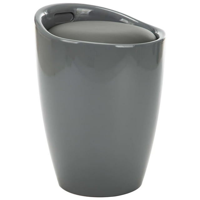 vidaXL Tabouret de Rangement Gris Similicuir